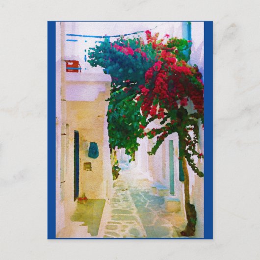 Griechische Village Street Postkarte (Vorderseite)