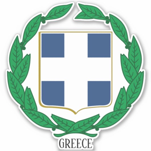 Griechische Wappenkarte Patriotic Aufkleber (Vorderseite)