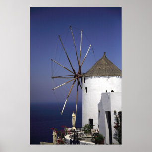 Griechische Windmühle Poster