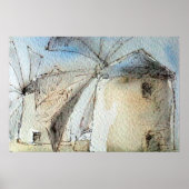 Griechische Windmühlen Poster (Vorne)