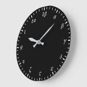 Griechische Zahlen Schwarz Große Wanduhr (Winkel)