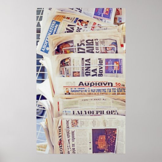 Griechische Zeitungen Poster (Vorne)