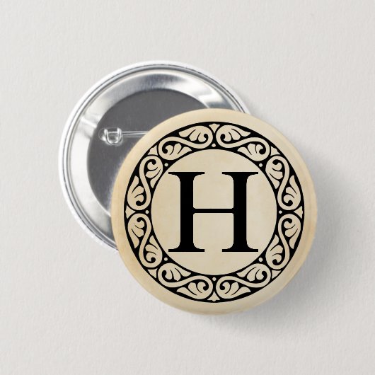 Griechischer Alphabet Brief Eta Button (Vorne & Hinten)