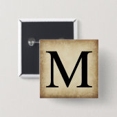 Griechischer Alphabet Brief Mu Button (Vorne & Hinten)