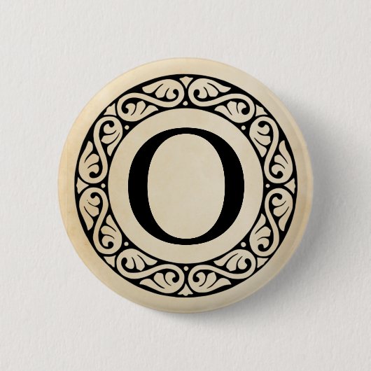 Griechischer Alphabet-Brief Omicron Button (Vorderseite)
