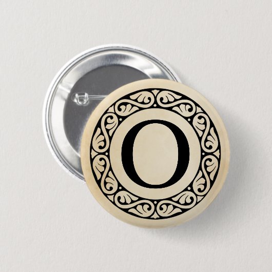 Griechischer Alphabet-Brief Omicron Button (Vorne & Hinten)