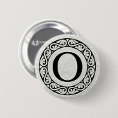 Griechischer Alphabet-Brief Omicron Button (Vorne & Hinten)