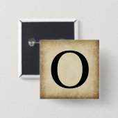 Griechischer Alphabet-Brief Omicron Button (Vorne & Hinten)