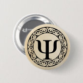 Griechischer Alphabet-Brief Psi Button (Vorne & Hinten)
