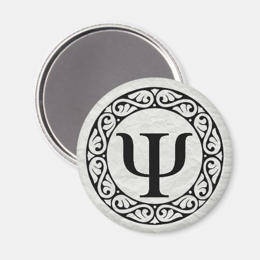 Griechischer Alphabet-Brief Psi Magnet (Vorderseite/Rückseite)