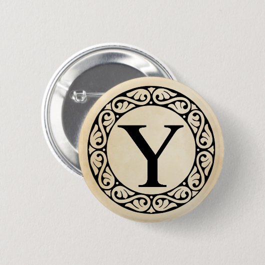 Griechischer Alphabet-Brief Upsilon Button (Vorne & Hinten)