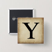 Griechischer Alphabet-Brief Upsilon Button (Vorne & Hinten)