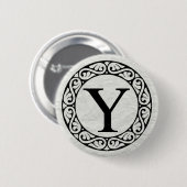 Griechischer Alphabet-Brief Upsilon Button (Vorne & Hinten)