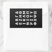 Griechischer Alphabet-eckiger Aufkleber (Tasche)