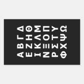 Griechischer Alphabet-eckiger Aufkleber (Vorderseite)