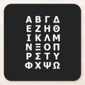 Griechischer Alphabet-Platz-Untersetzer Rechteckiger Pappuntersetzer (Vorderseite)