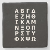 Griechischer Alphabet-Stone-Untersetzer Steinuntersetzer (Vorderseite)