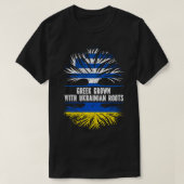 Griechischer Anbau mit ukrainischer Roots-Flagge T-Shirt (Design vorne)