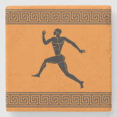 Griechischer Athlete - Runner Orange Stone Unterse Steinuntersetzer (Vorderseite)