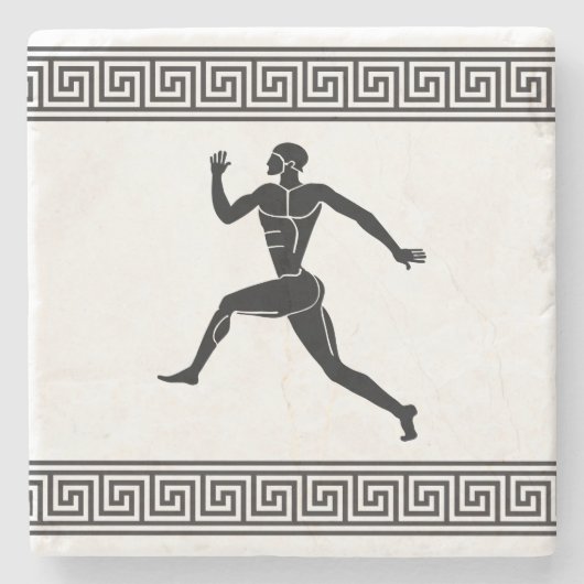 Griechischer Athlete - Runner Stone Untersetzer (Vorderseite)