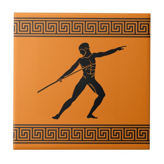 Griechischer Athlete Speer Tile Fliese (Vorderseite)