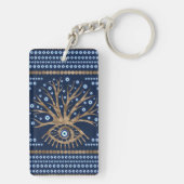 Griechischer Augen-Baum - Mati Mataki Gold und Schlüsselanhänger (Rückseite)