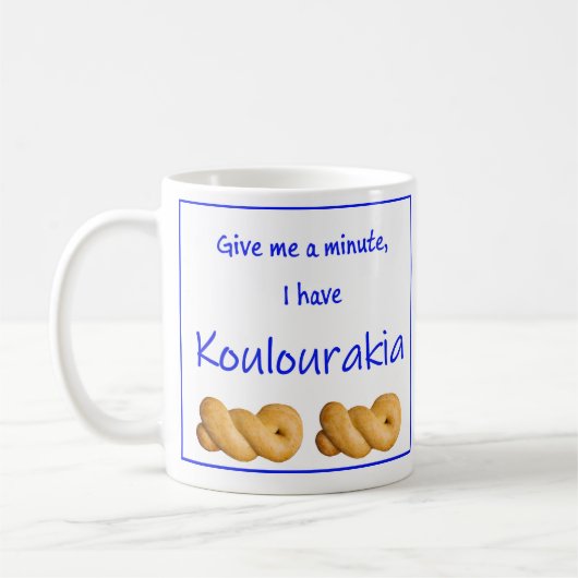 Griechischer Becher mit Spruch Kaffeetasse (Links)