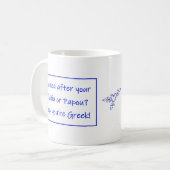 Griechischer Becher mit Spruch über Ihren Namen Kaffeetasse (Vorderseite Links)