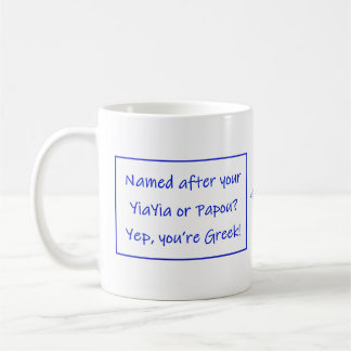Griechischer Becher mit Spruch über Ihren Namen Kaffeetasse