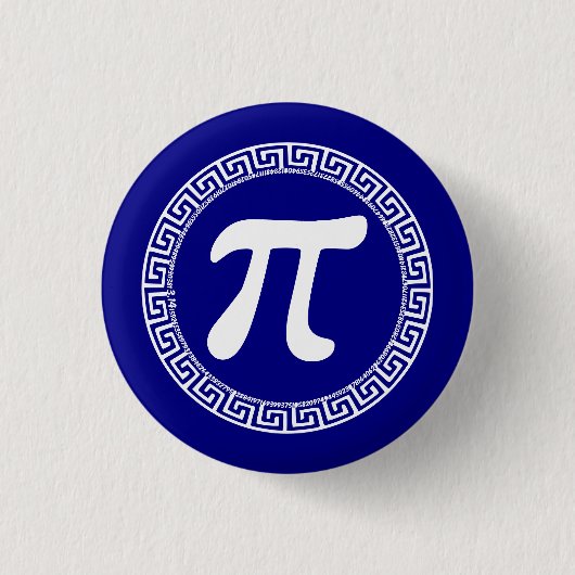 Griechischer Buchstabe "Pi" (3.14) in einem Zwisch Button (Vorderseite)