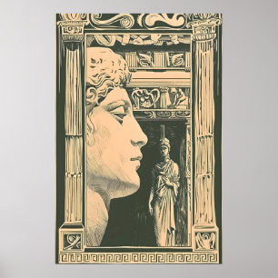 Griechischer Büsten-Druck Antike Skulptur Wandkuns Poster