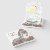 Griechischer Cyclops-Messer Rasierende Stone Drink Steinuntersetzer (Seitenansicht)