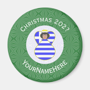 Griechischer Engel mit schwarzen Haaren Weihnachts Magnet