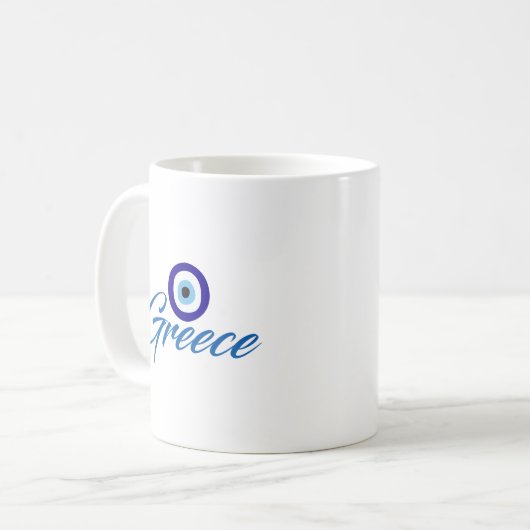 Griechischer Evil Eye Tasse (Vorderseite Links)