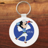Griechischer Evzone tanzt mit Flag OPA! Schlüsselanhänger (Vorderseite)