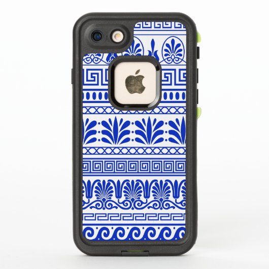 Griechischer Fret, Mittelmeer-Muster, Blau (Rückseite)