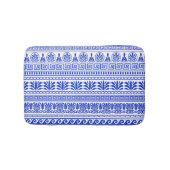 Griechischer Fret, Mittelmeer-Muster, Blau Badematte (Vorderseite)