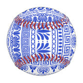 Griechischer Fret, Mittelmeer-Muster, Blau Baseball (Rückseite)