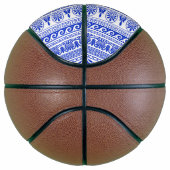 Griechischer Fret, Mittelmeer-Muster, Blau Basketball (Rechts)
