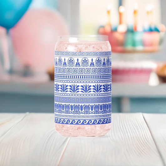 Griechischer Fret, Mittelmeer-Muster, Blau Dosenglas (Insitu (Baby Party))
