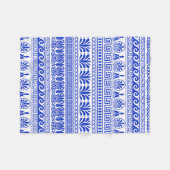 Griechischer Fret, Mittelmeer-Muster, Blau Fleecedecke (Vorderseite (Horizontal))