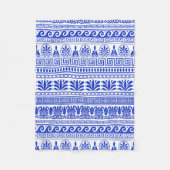 Griechischer Fret, Mittelmeer-Muster, Blau Fleecedecke (Vorderseite)