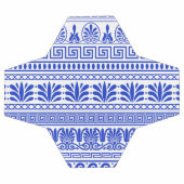 Griechischer Fret, Mittelmeer-Muster, Blau Fußball (Flach)