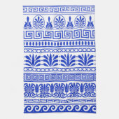 Griechischer Fret, Mittelmeer-Muster, Blau Geschirrtuch (Vertikal)