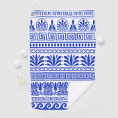 Griechischer Fret, Mittelmeer-Muster, Blau Golfhandtuch (Insitu)