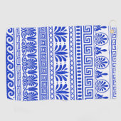 Griechischer Fret, Mittelmeer-Muster, Blau Golfhandtuch (Horizontal)