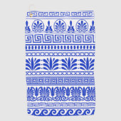 Griechischer Fret, Mittelmeer-Muster, Blau Golfhandtuch (Vorderseite)
