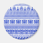 Griechischer Fret, Mittelmeer-Muster, Blau Magnet (Vorne)