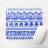 Griechischer Fret, Mittelmeer-Muster, Blau Mousepad (Mit Mouse)