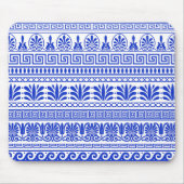 Griechischer Fret, Mittelmeer-Muster, Blau Mousepad (Vorne)